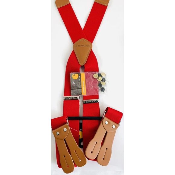 Carhartt Suspenders With Buttons 2” Red NEW - Picture 1 of 9